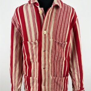 Zara Red and Cream Striped Men's Shirt!